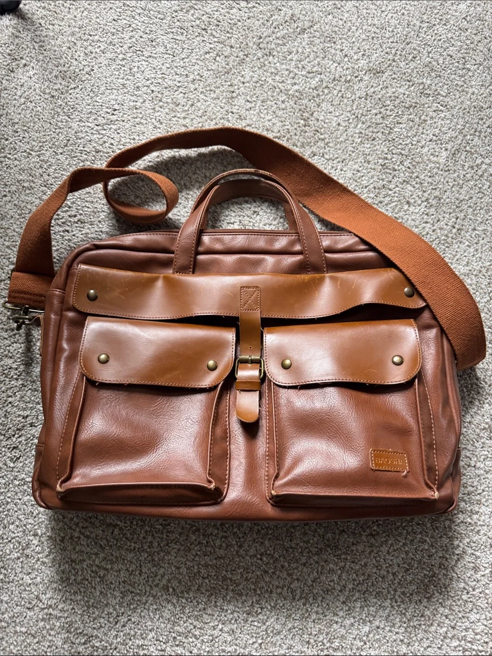 Men's Leather Messenger Bag in Brown - Classic Travel & Work Bag